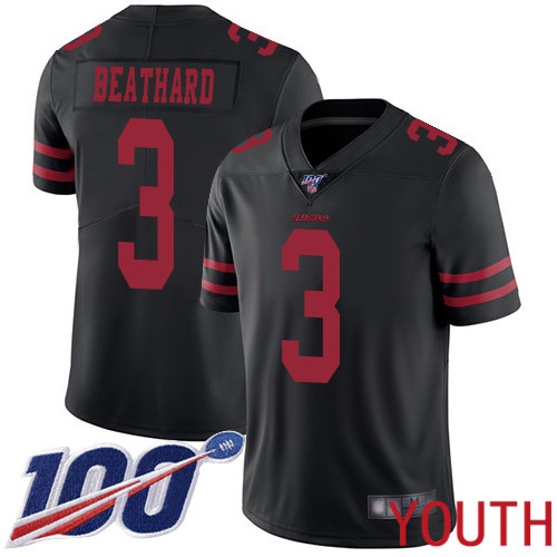 San Francisco 49ers Limited Black Youth C. J. Beathard Alternate NFL Jersey #3 100th Season Vapor Untouchable->women nfl jersey->Women Jersey